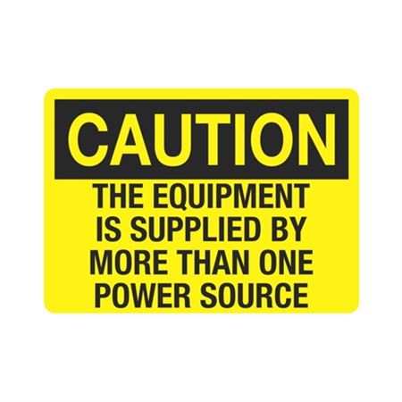 Equipment Supplied By More Than One Power Source Sign